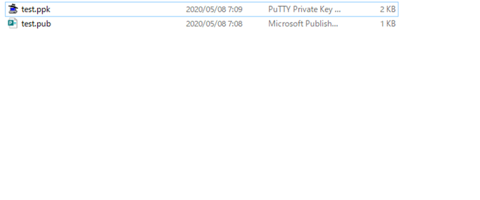 Saved key files on disk
