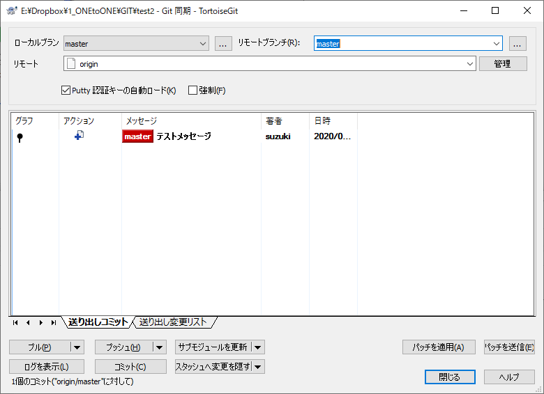 Push verification showing committed files