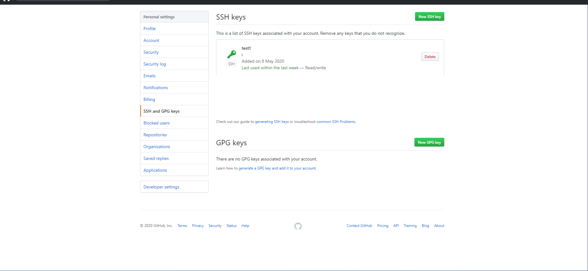 SSH key successfully registered