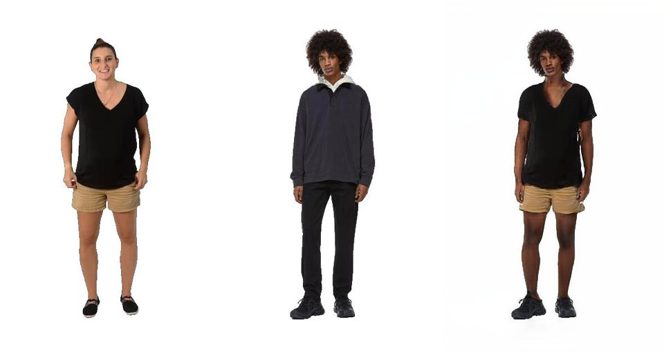 Additional results demonstrating the system's capability with different body types and garment categories